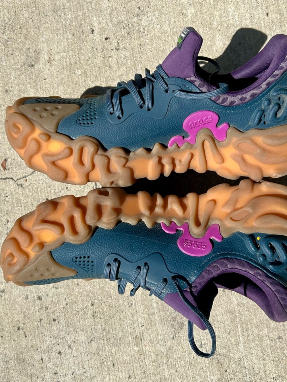 CROCS Teal & Purple Trail-Style Runner with Gum Sole - Picture 3 of 5